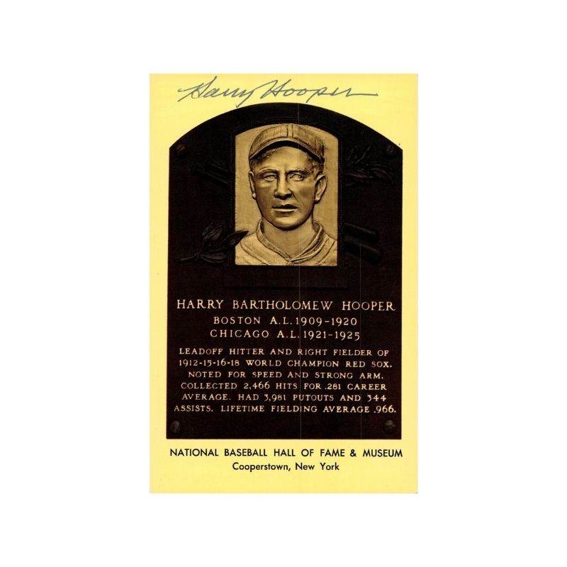 Harry Hooper Autographed HOF Plaques (Spencer Ross LOA)