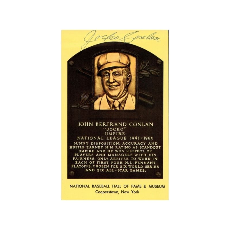 Jocko Conlan Autographed HOF Plaques (Spencer Ross LOA)