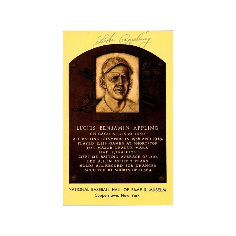 Luke Appling Autographed HOF Plaques (Spencer Ross LOA)