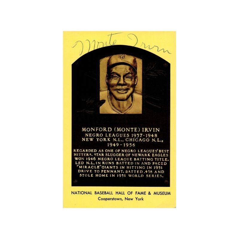 Monte Irvin Autographed HOF Plaques (Spencer Ross LOA)