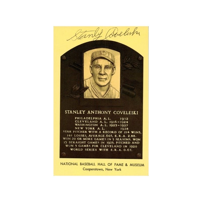 Stanley Coveleski Autographed HOF Plaques (Spencer Ross LOA)