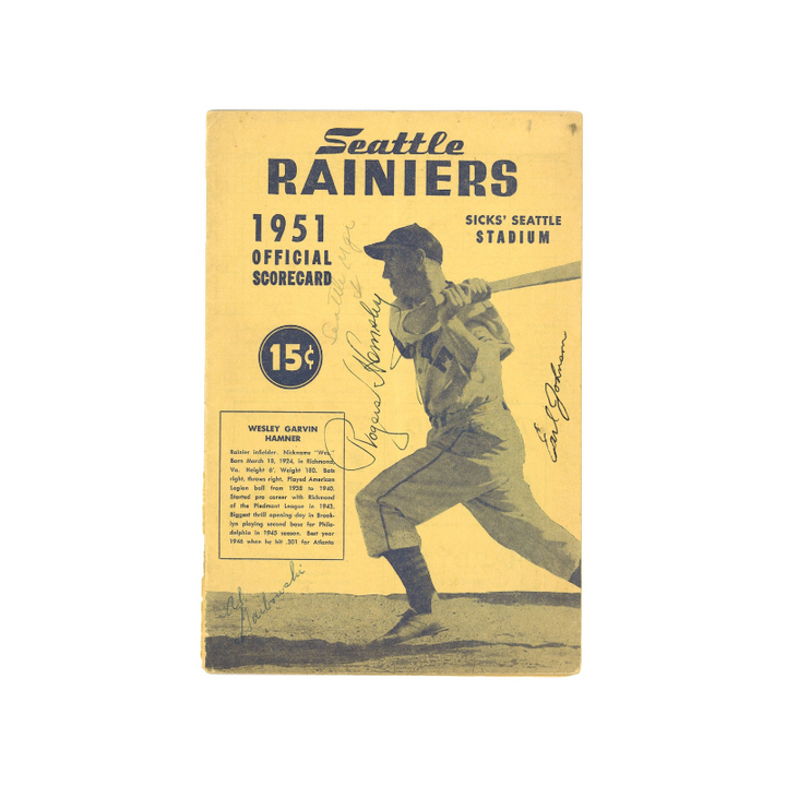 Rogers Hornsby, Alex Garbowski & Earl Johnson Seattle Rainiers Multi Signed Autographed Program (JSA LOA)