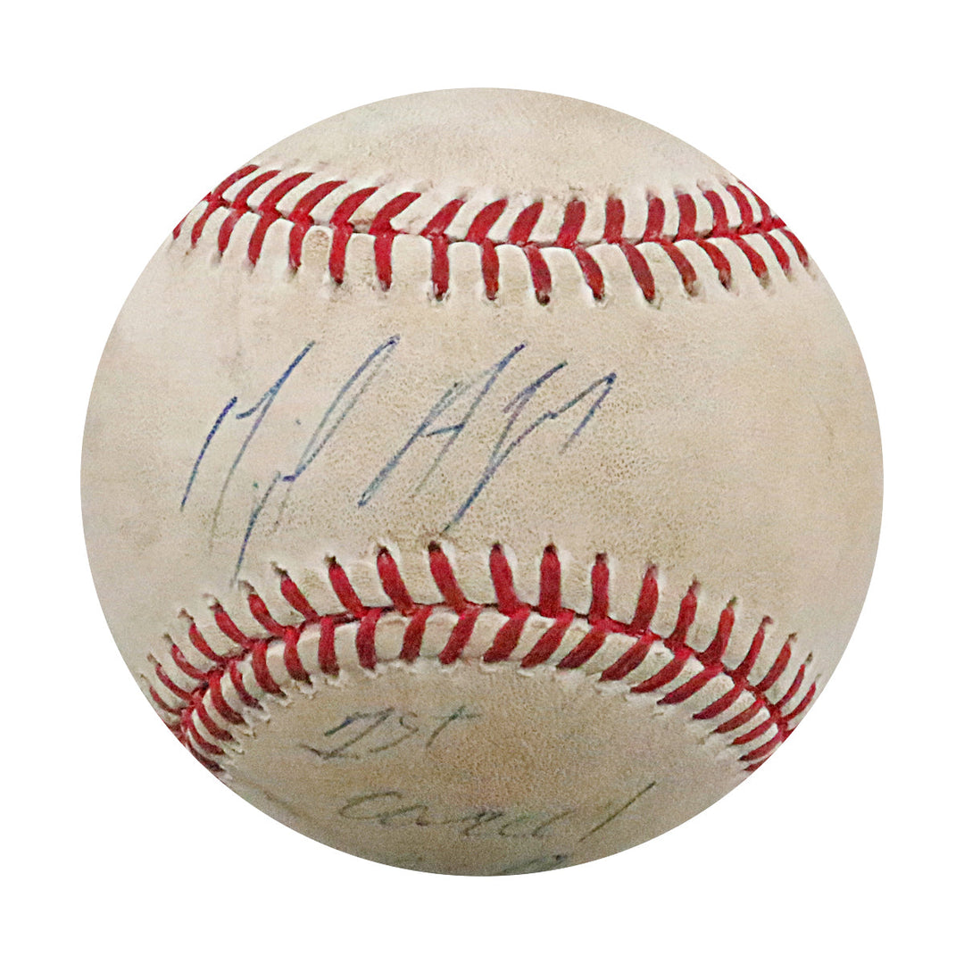 Miguel Andujar New York Yankees Autographed Signed Inscribed Game Used Baseball from 4/17/18 (Steiner LOA & MLB Auth)