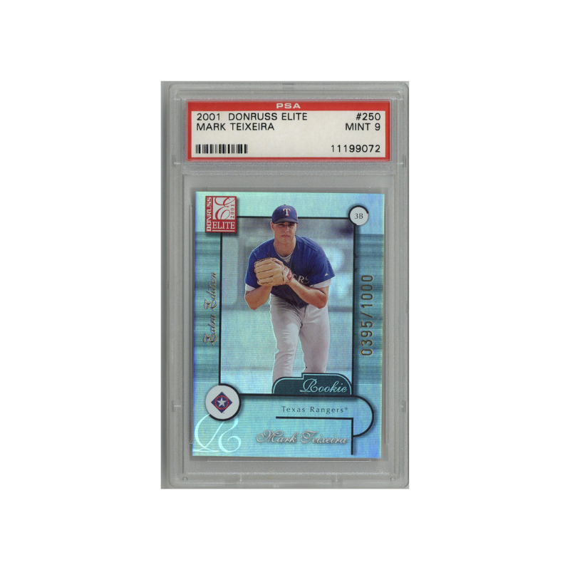 2001 Donruss Elite Mark Teixeira #395/1000 PSA 9 Texas Rangers
