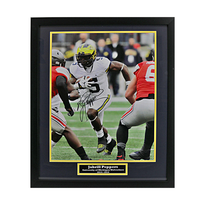 Jabril Peppers Autographed Signed Michigan Wolverines 16x20 vs OSU Framed Photo (Sports Collectibles COA)