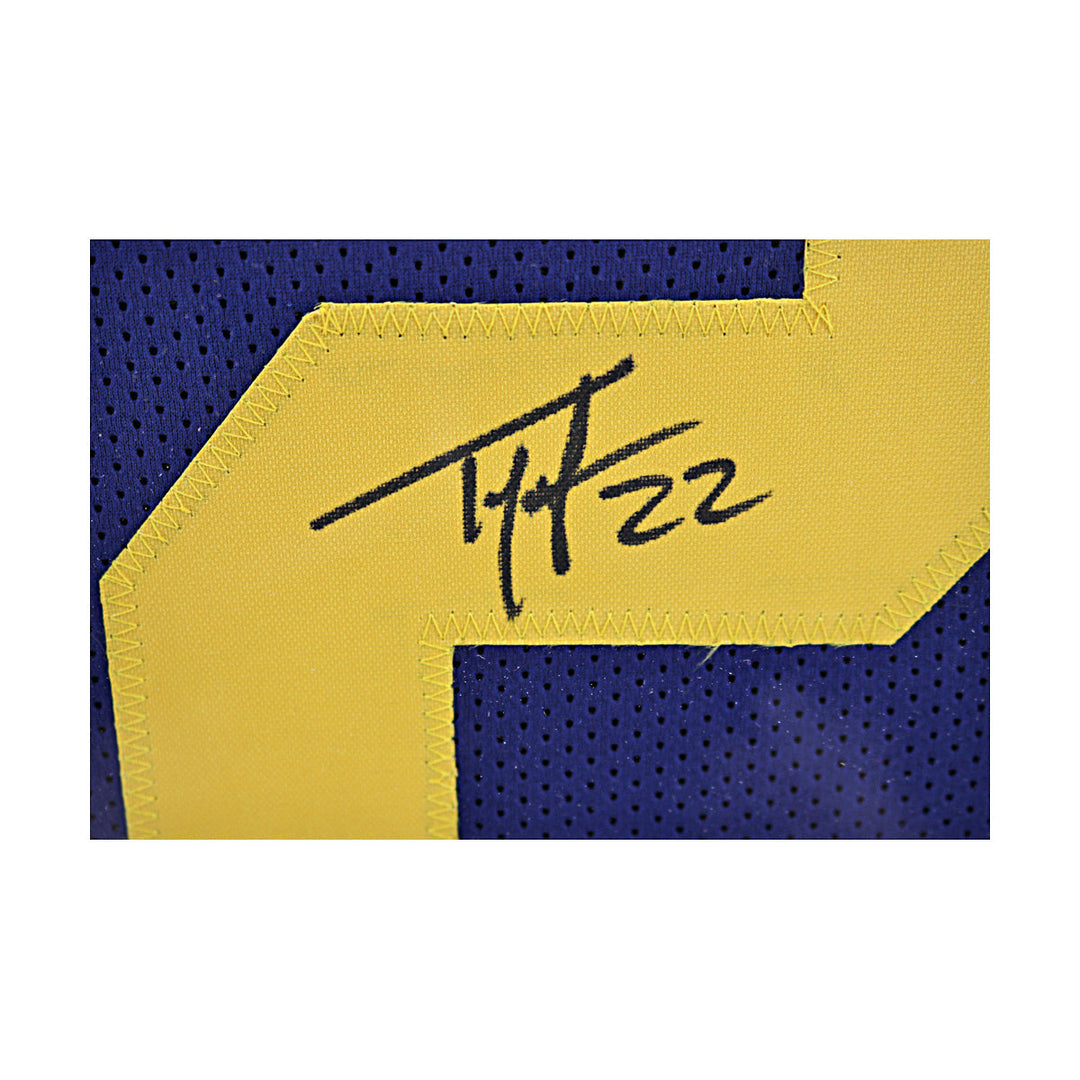 Ty Law Autographed Signed Michigan Wolverines Framed Pro-Style Blue Jersey (Beckett Auth)