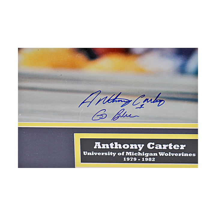 Anthony Carter Michigan Wolverines Autographed Signed Inscribed 16x20 Running Framed Photo (Sports Collectibles COA)