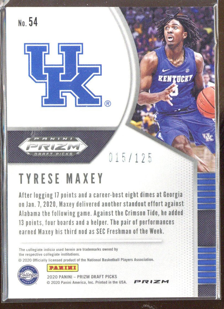 2020 Panini Prizm Draft Tyrese Maxey #54 Red Fast Break Disco /125 Rookie RC