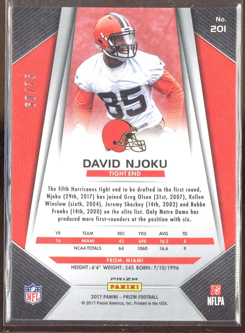 2017 Panini Prizm David Njoku #201 Purple Crystals /75 Rookie RC