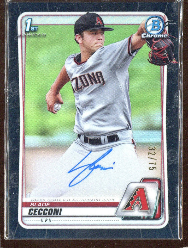 2020 Bowman Chrome Slade Cecconi #CDA-SC Black Refractor /75 Auto 1st Rookie RC