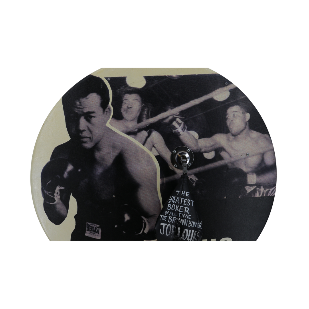 Joe Louis Boxing 36x36 Canvas Painting with Inflatable Speed Bag