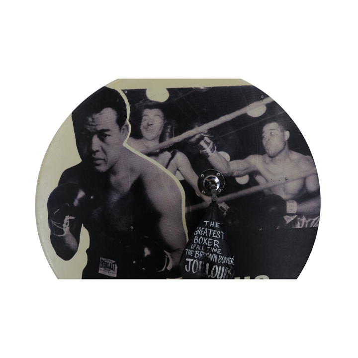 Joe Louis Boxing 36x36 Canvas Painting with Inflatable Speed Bag