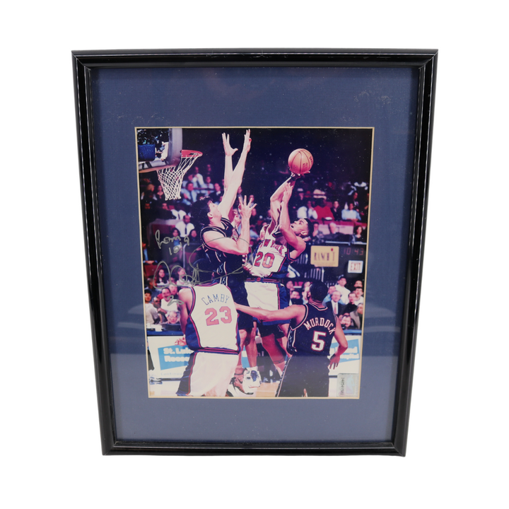 Allan Houston New York Knicks Autographed Inscribed Framed 8x10 Steiner Holo