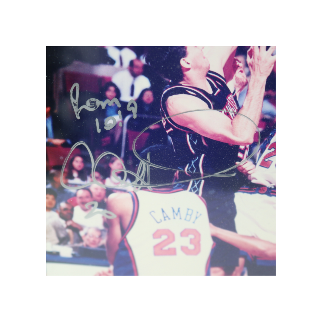 Allan Houston New York Knicks Autographed Inscribed Framed 8x10 Steiner Holo