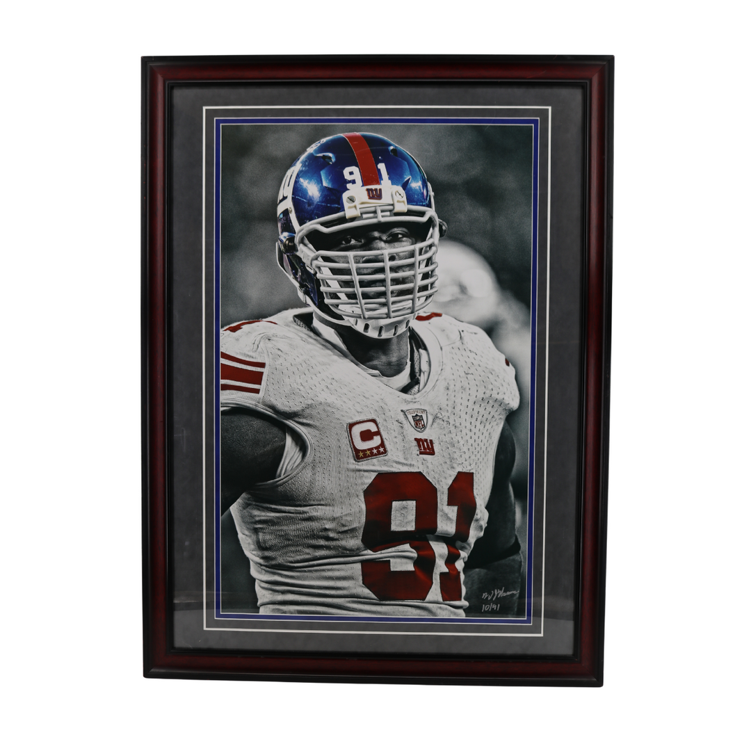 Justin Tuck New York Giants Framed 19x31 Photo