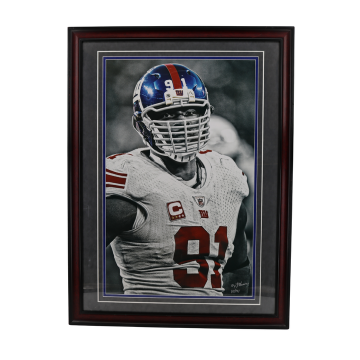 Justin Tuck New York Giants Framed 19x31 Photo