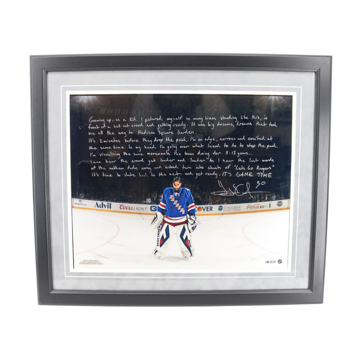 Henrik Lundqvist New York Rangers Facsimile Framed Autograph 16x20 Photo