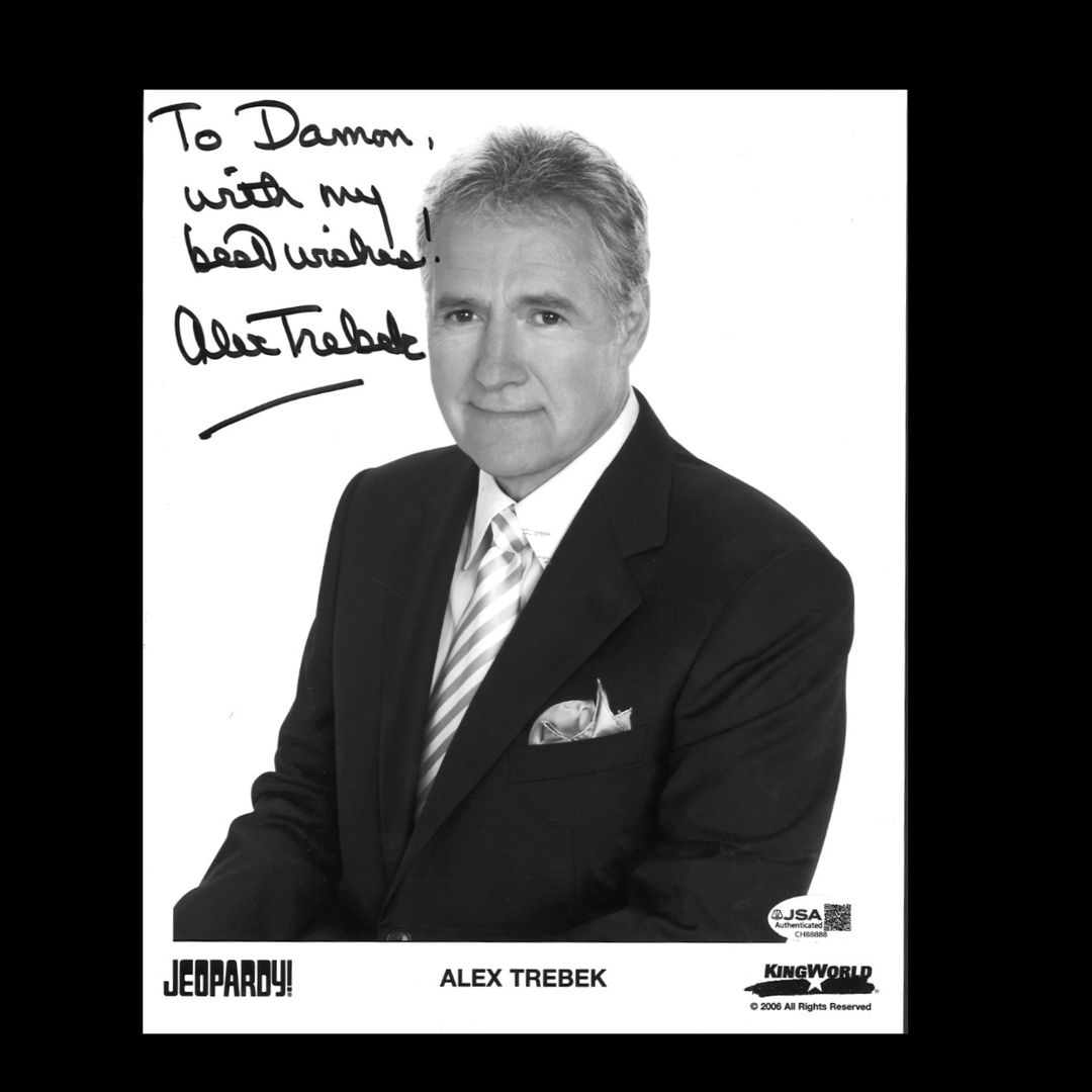 Alex Trebek Autographed Personalized 8x10 (JSA COA)