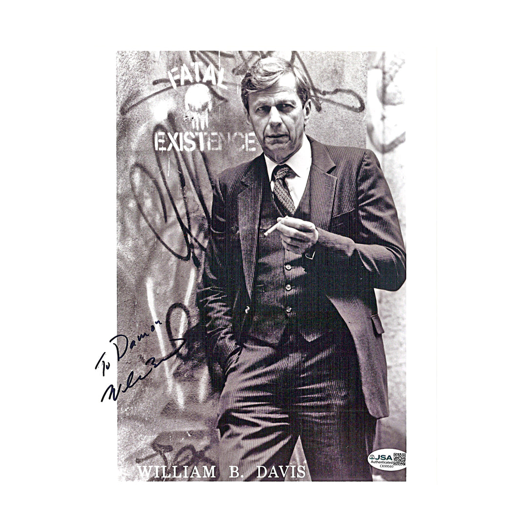 William B Davis X Files Autographed Personalized 8x10 Photo JSA COA