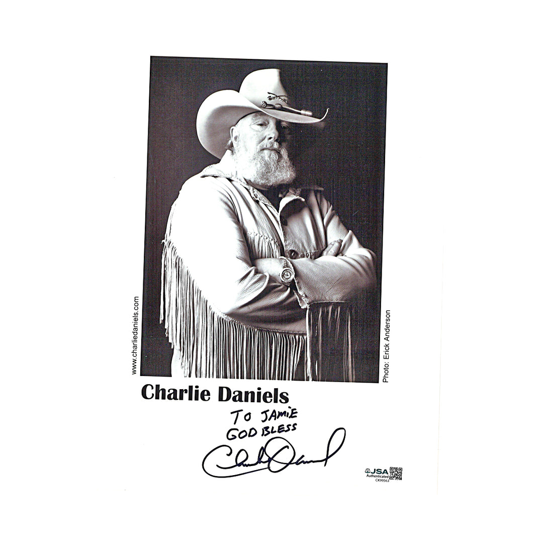 Charlie Daniels Singer Autographed Personalized 8x10 Photo JSA COA #CK99563