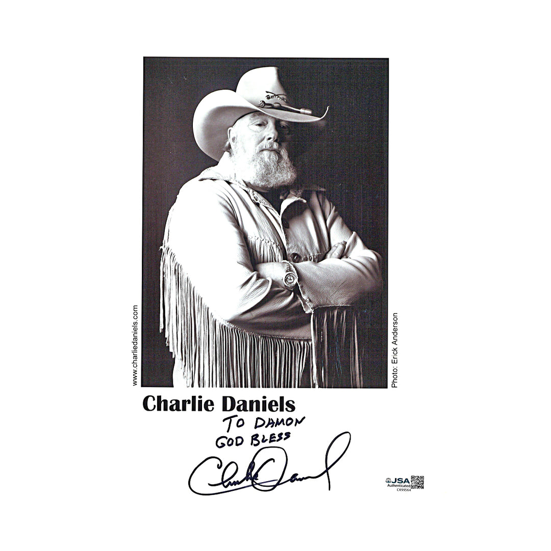 Charlie Daniels Singer Autographed Personalized 8x10 Photo JSA COA #CK99564