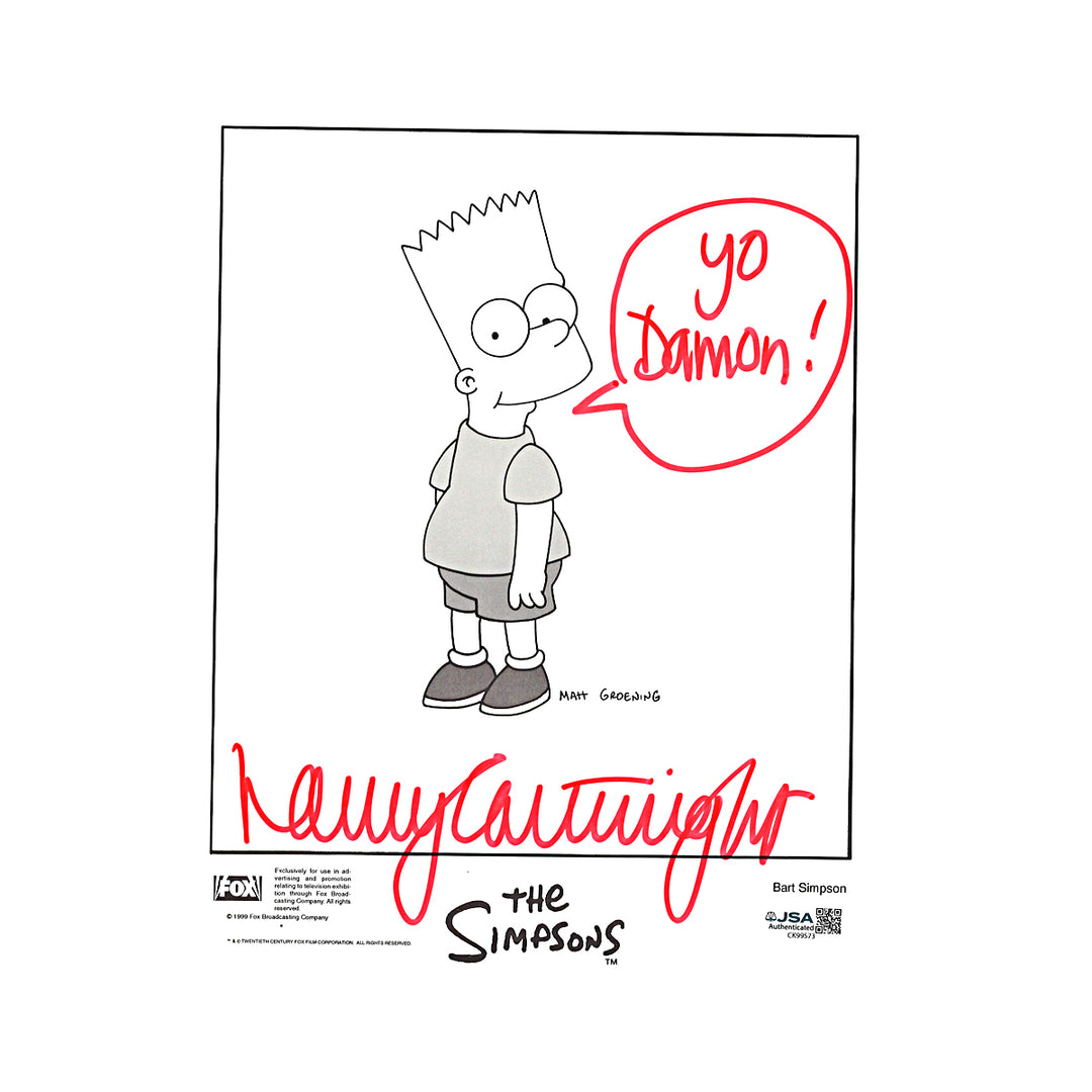 Nancy Cartwright Bart Simpson Autographed Personalized 8x10 Photo JSA COA