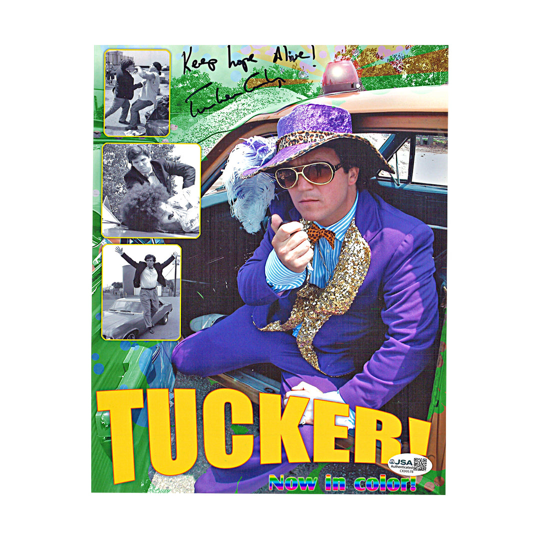 Tucker Carlson News Host Autographed Inscribed 8x10 Photo JSA COA