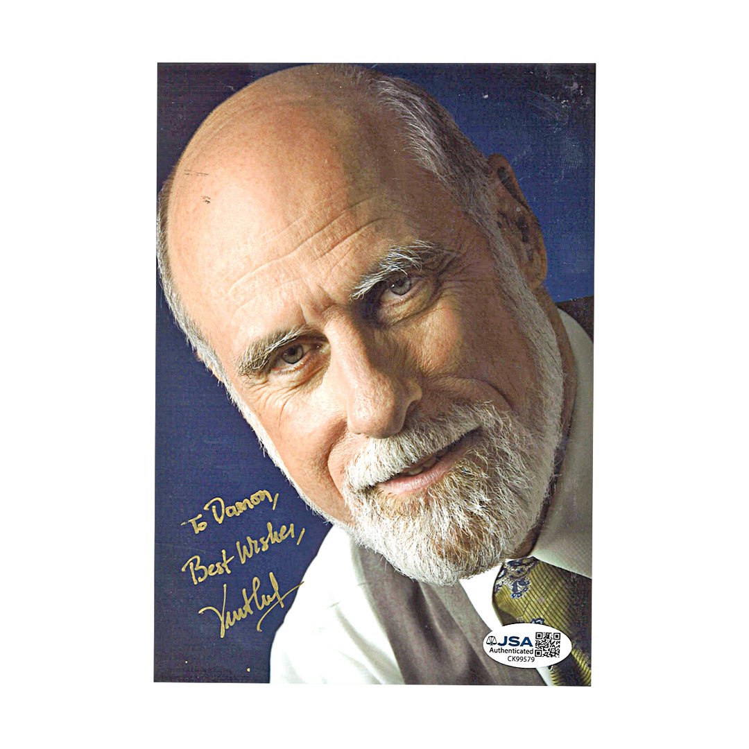 Vint Cerf Inventor of the Internet Autographed Personalized 5x7 Photo JSA COA