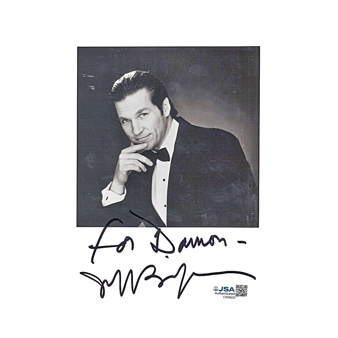 Jeff Bridges Actor Autographed Personalized 4x7 Photo JSA COA