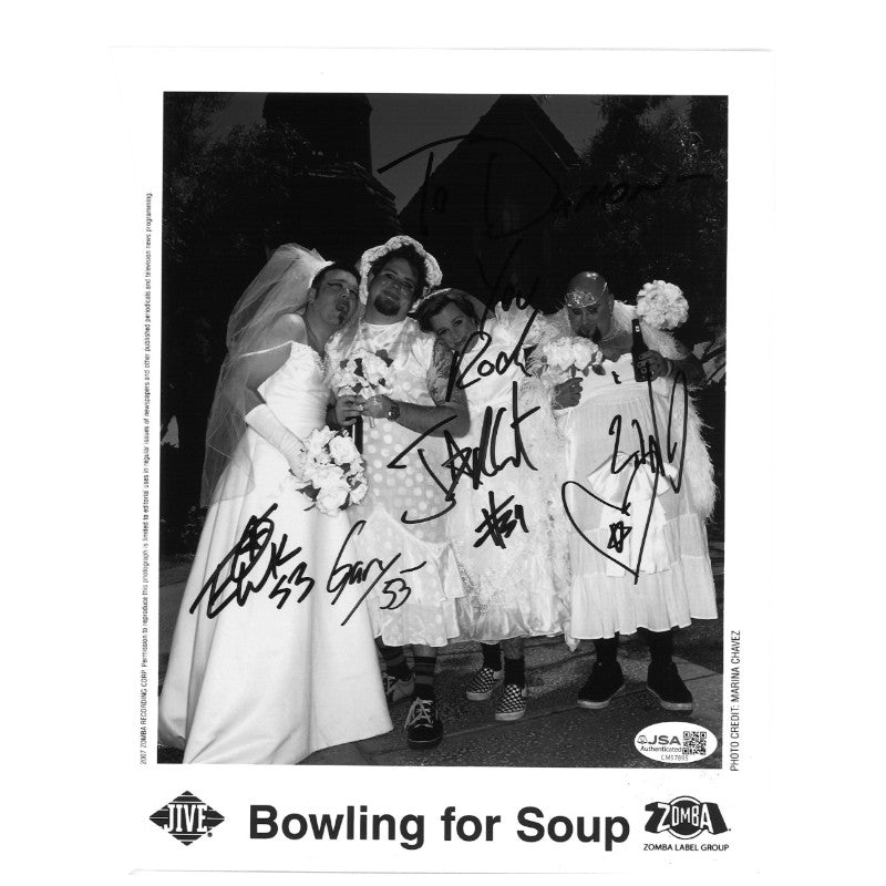 Bowling for Soup Autographed Personalized 8x10 JSA COA