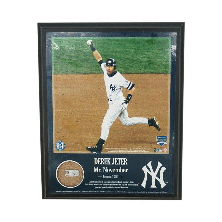 Derek Jeter NY Yankees Mr November Plaque w/ Authentic Dirt Steiner COA/MLB AUTH