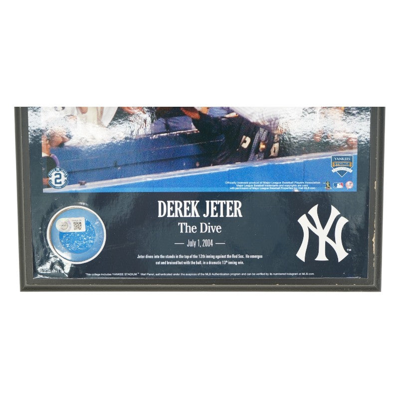 Derek Jeter New York Yankees The Dive Plaque w/ Wall Panel Steiner COA/MLB AUTH
