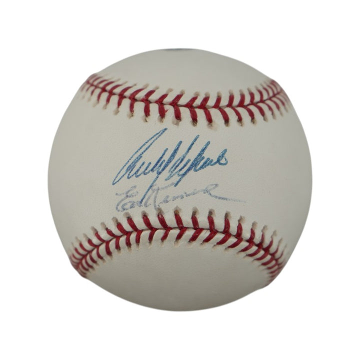 Carlos Delgado Ed Kranepool Signed Inscribed OMLB Baseball Steiner COA