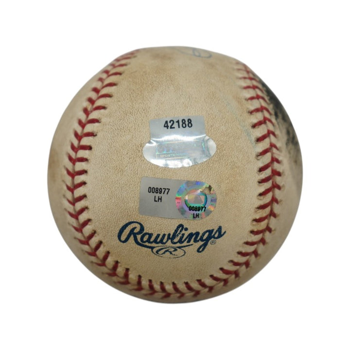 Joba Chamberlain Yankees Autographed Inscribed Game Used Baseball Steiner LOA/MLB Auth