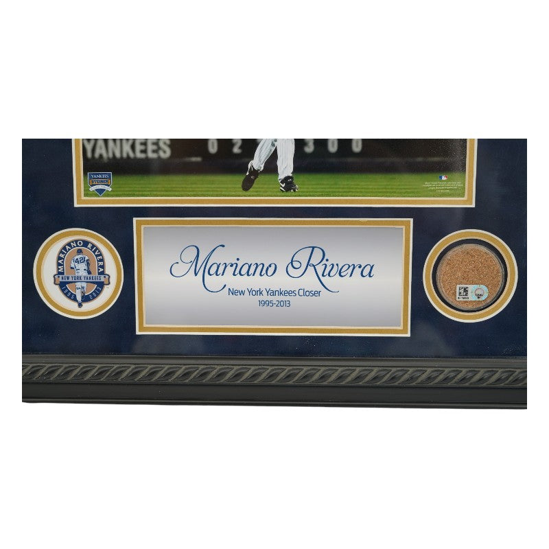 Mariano Rivera Yankees 8x10 Photo and Game Used Dirt Framed Collage Steiner COA