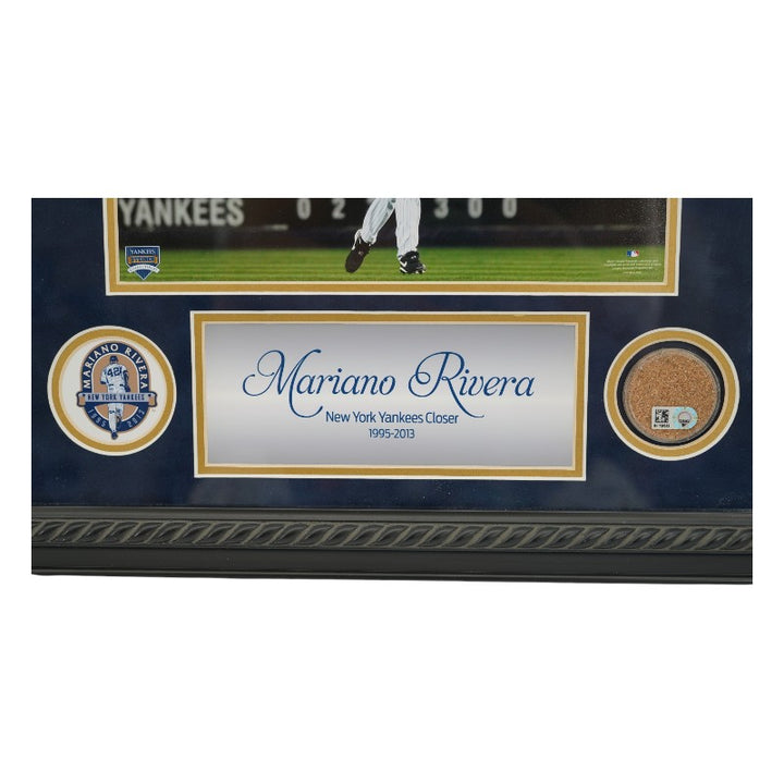 Mariano Rivera Yankees 8x10 Photo and Game Used Dirt Framed Collage Steiner COA