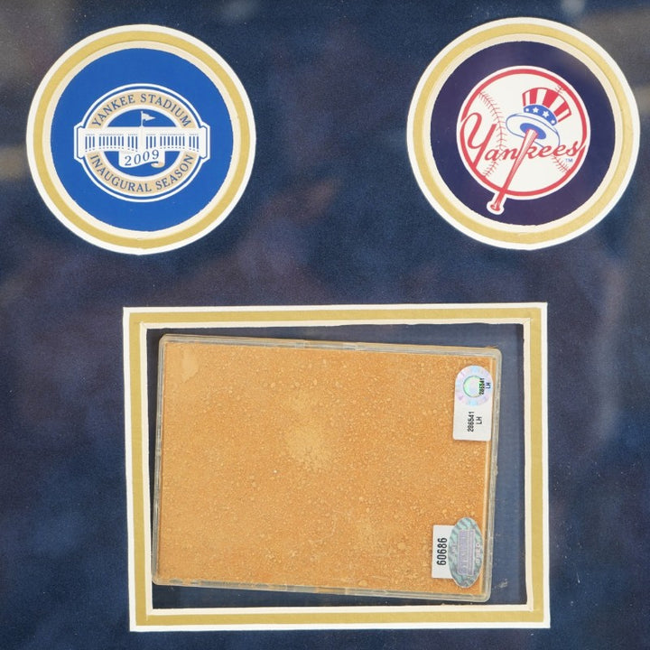 New York Yankees 4/16/09 GU Dirt Lineup Card and Ticket Collage Steiner LOA