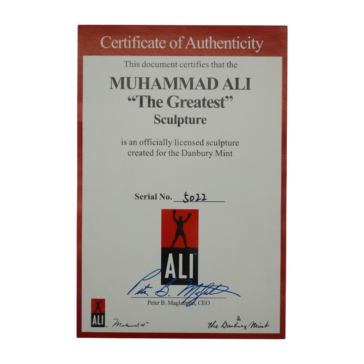 Muhammed Ali Danbury Mint The Greatest Sculpture LE/5022 Danbury Mint COA