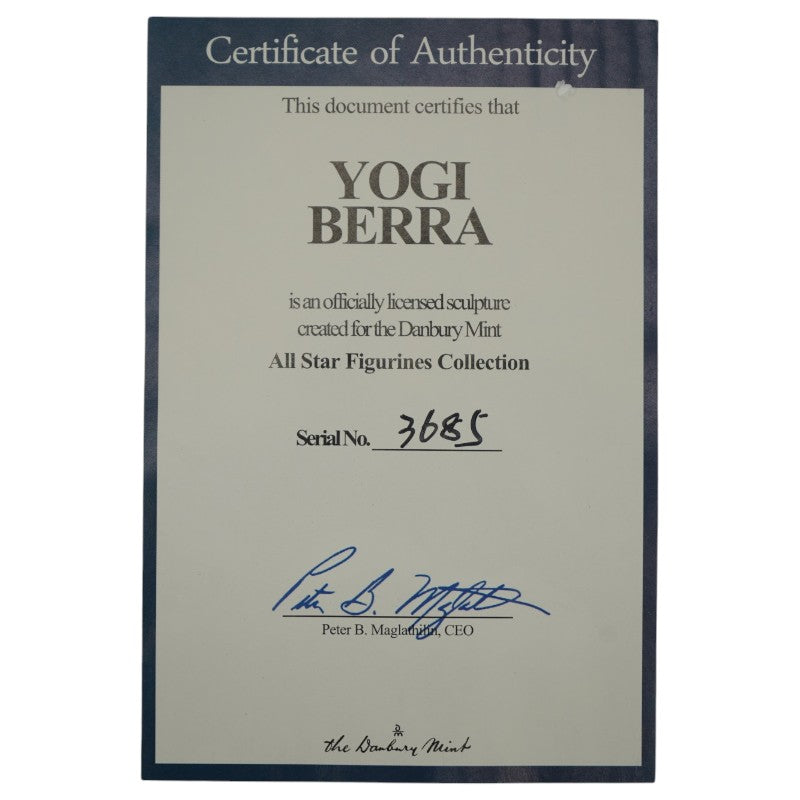 Yogi Berra Yankees Danbury Mint All Star Sculpture LE/3685 Danbury Mint COA
