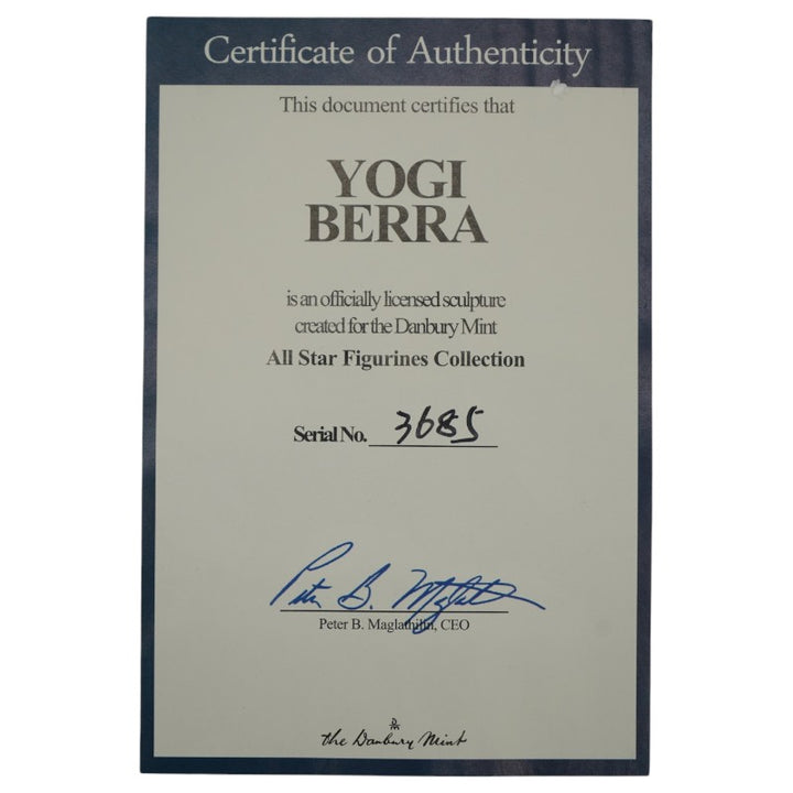 Yogi Berra Yankees Danbury Mint All Star Sculpture LE/3685 Danbury Mint COA