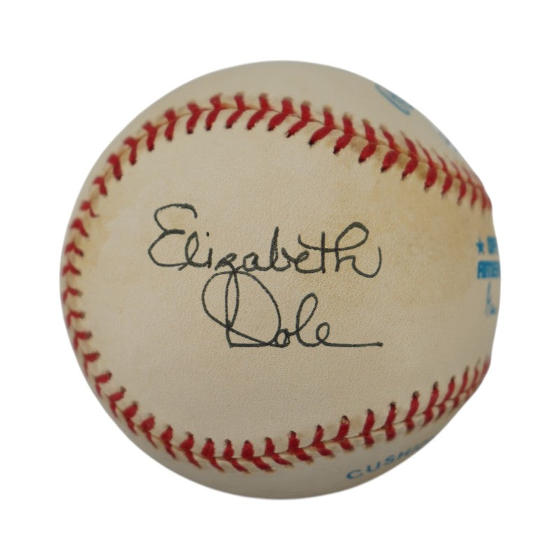 Bob and Elizabeth Dole US Senator Autographed OAL Baseball JSA COA