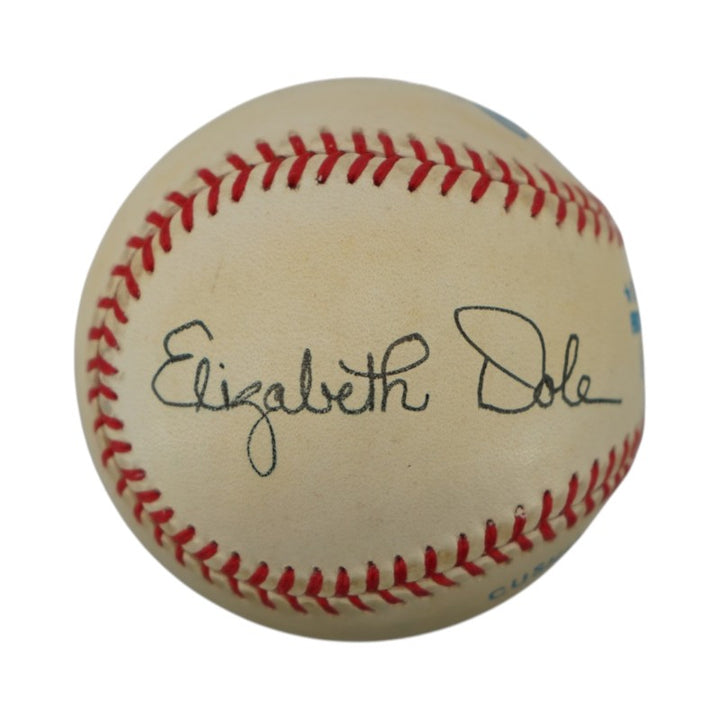 Bob and Elizabeth Dole US Senator Autographed OAL Baseball JSA COA