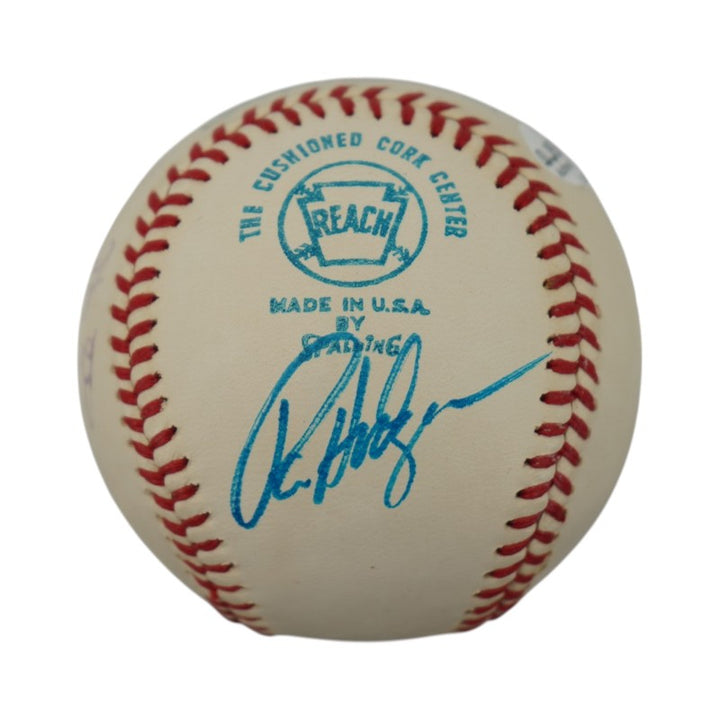 Ricky Henderson Ed Kranepool New York Mets Autographed OAL Baseball JSA COA