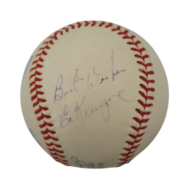 Ricky Henderson Ed Kranepool New York Mets Autographed OAL Baseball JSA COA
