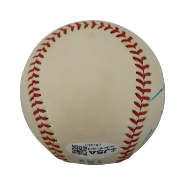 Ricky Henderson Ed Kranepool New York Mets Autographed OAL Baseball JSA COA
