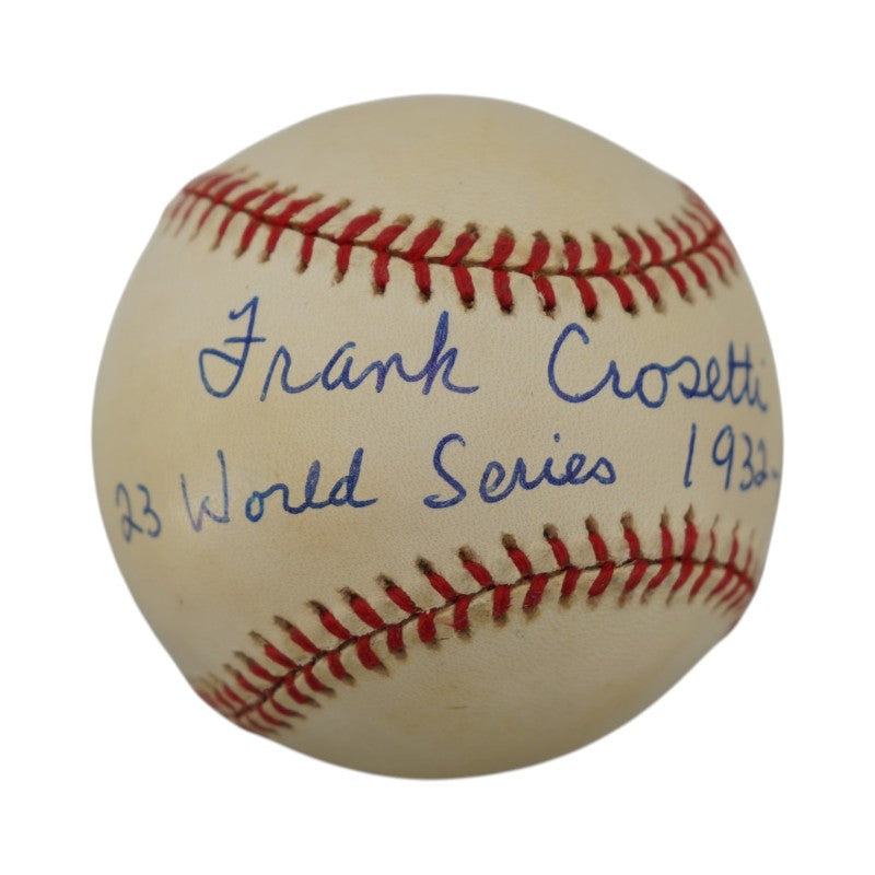 Frank Crosetti New York Yankees Autographed OAL Baseball JSA COA