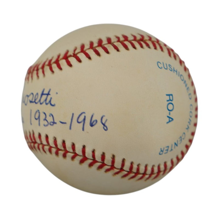 Frank Crosetti New York Yankees Autographed OAL Baseball JSA COA