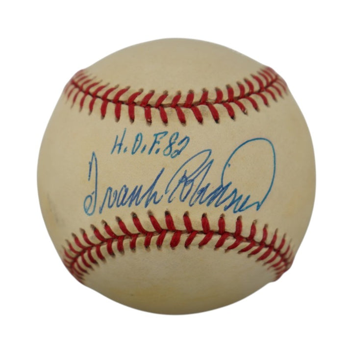 Frank Robinson Orioles Indians Autographed Inscribed OAL Baseball JSA COA