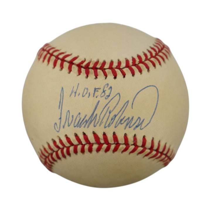 Frank Robinson Orioles Indians Autographed Inscribed OAL Baseball JSA COA