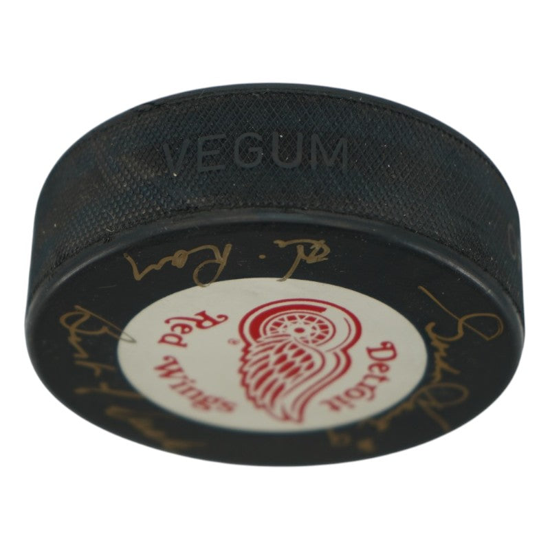 Gordie Howe Detroit Red Wings Autographed Personalized Hockey Puck JSA COA